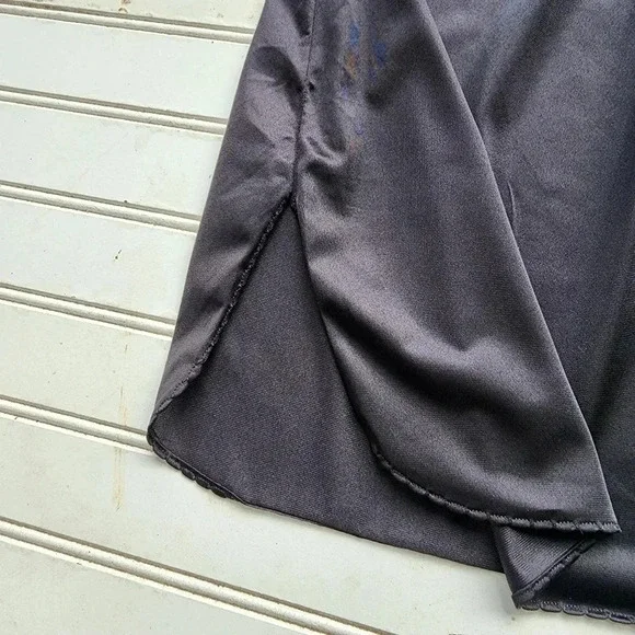 Vanity Fair Women's Black Skirt Slip Elastic Waist Lace Trim 18" Stretch Size M - Picture 4 of 7